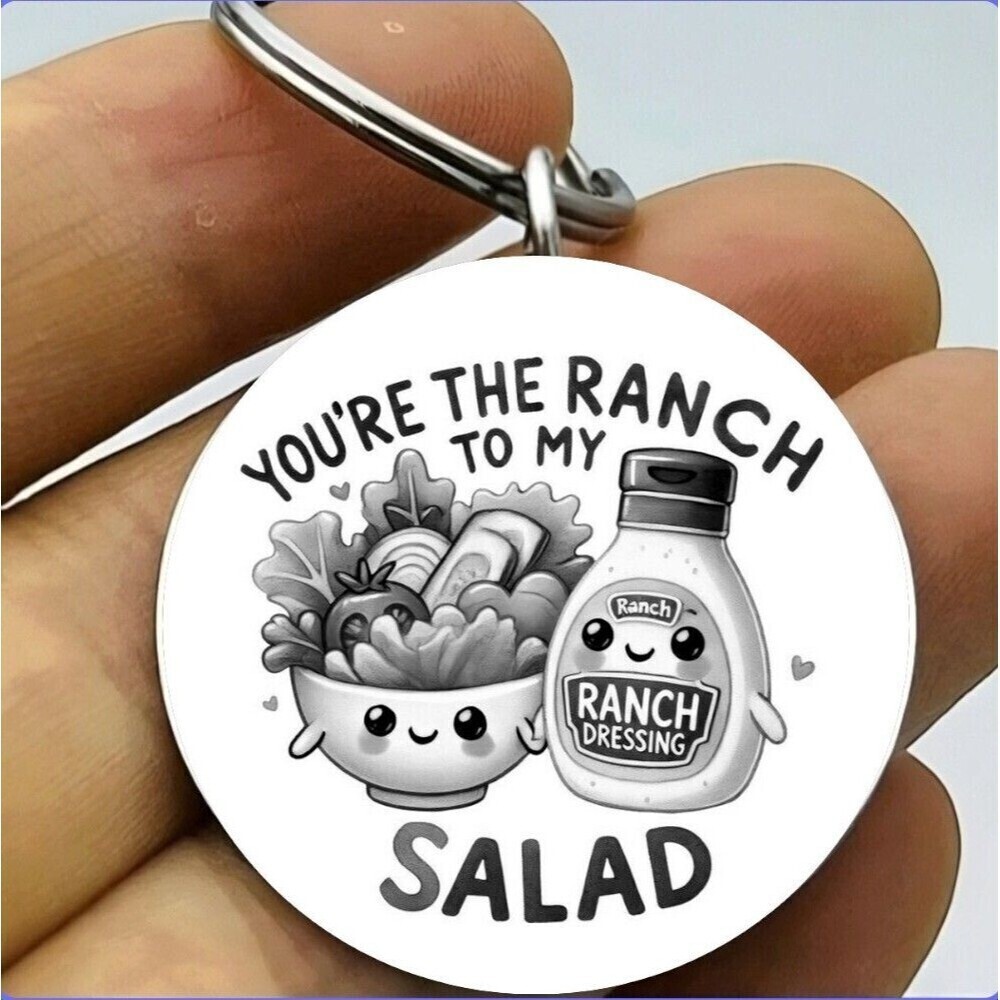 Food Restaurant Cook Chef Eat Cooking Art Dressing Salad Stainless Keychain